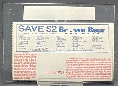 9/22/ 1993 TICKET STUB FROM NOLAN RYANS FINAL GAME MARINERS VS RANGERS KINGDOME - Picture 2 of 2