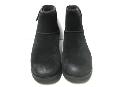 UGG CLASSIC MINI ZIP WATERPROOF MEN ANKLE BOOT SUEDE BLACK 