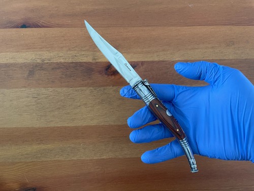 Navaja de Bolsillo Plegable Navaja Serrana Española 4.13” Mango Madera Resistencia Roja - Imagen 1 de 9