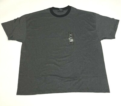 New Men's Gray/Black Basic Editions Short Sleeve T-Shirt - Size XL - Cotton/Poly