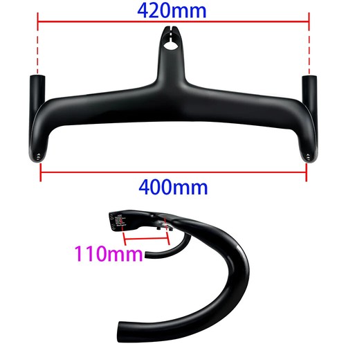Kohlefaser Rennrad Lenker volle interne Kabelführung 28,6 mm 7 Grad - Bild 39 von 44
