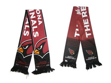 (2) ARIZONA CARDINALS Thin Polyester RED SEA NFL SCARF Football Team Fan Gear