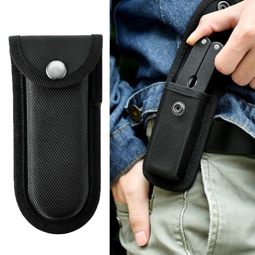 USA 2Pcs Portable Hard Boxed Reinforced Nylon Belt Sheath for 5" Folding Knife