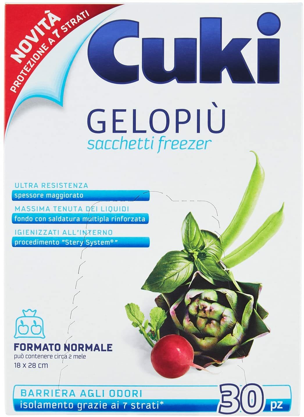 6x Cuki Gelopiu Sacchetti Freezer, Formato Piccolo, 18x28 cm, 3