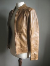 Real Leather Biker Jacket 10 8 Ladies Soft Brown Bnwt New Amy Phone Pocket