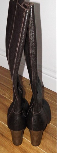 NUEVAS CON ETIQUETAS BOTAS DE CUERO MARRÓN MARKS & SPENCER REINO UNIDO 7.5 EU 41 ZAPATOS DE TACÓN ALTO RODILLA - Imagen 10 de 11