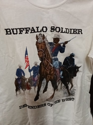 Vintage Tee Shirt/ Buffalo Soldier ( Defenders Of The West) Large/ White ( Used) - Picture 2 of 4