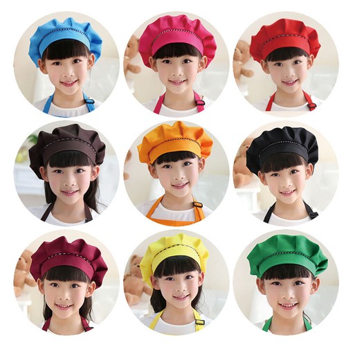 Chef Hat for Kid Costumes Chef Photography Prop Kitchen Cooking Baking Hat Solid - Picture 2 of 33