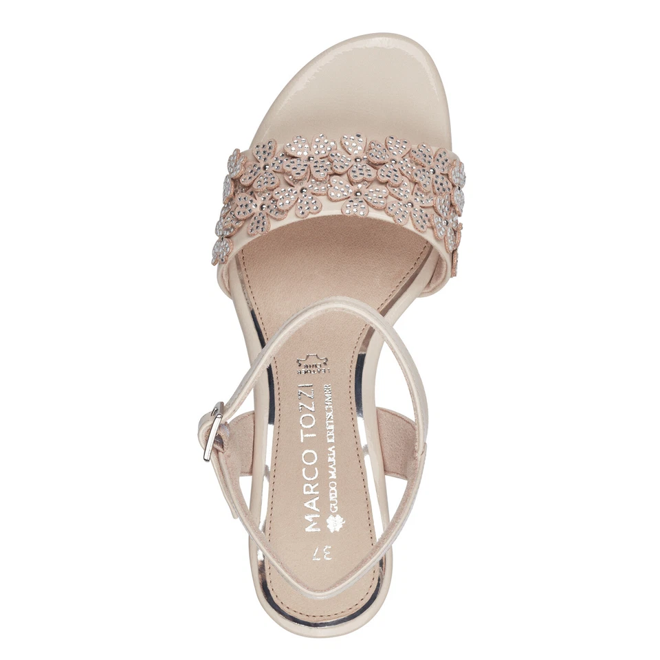 Marco Tozzi Sandals Beige Rose Patent Shoes 88300 - Image 4 of 4