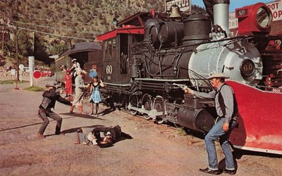 Idaho Springs CO Western Amusement Park Magic Mountain Wild West Postcard I13