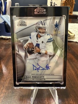 2025 Topps Chrome Black Dak Prescott Black Auto #10/10 Bookend Dallas Cowboys