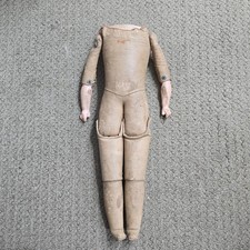 Antique German Minerva Doll Body Buschow Beck Leather Canvas Cloth Parts 16"