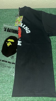 A Bathing Ape BAPE Black/Red Graphic Logo Crew Neck Short Sleeve T-Shirt Men's