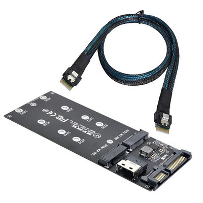 NFHK SFF-8654 Kabel & Karte U2 Kit NGFF M-Key auf Slimline SAS NVME PCIe