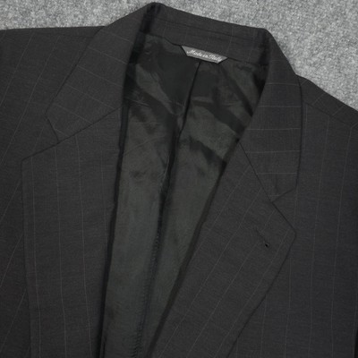 Loro Piana Zanella Sport Coat Mens 44 Black Pinstripe Wool Made in Italy READ