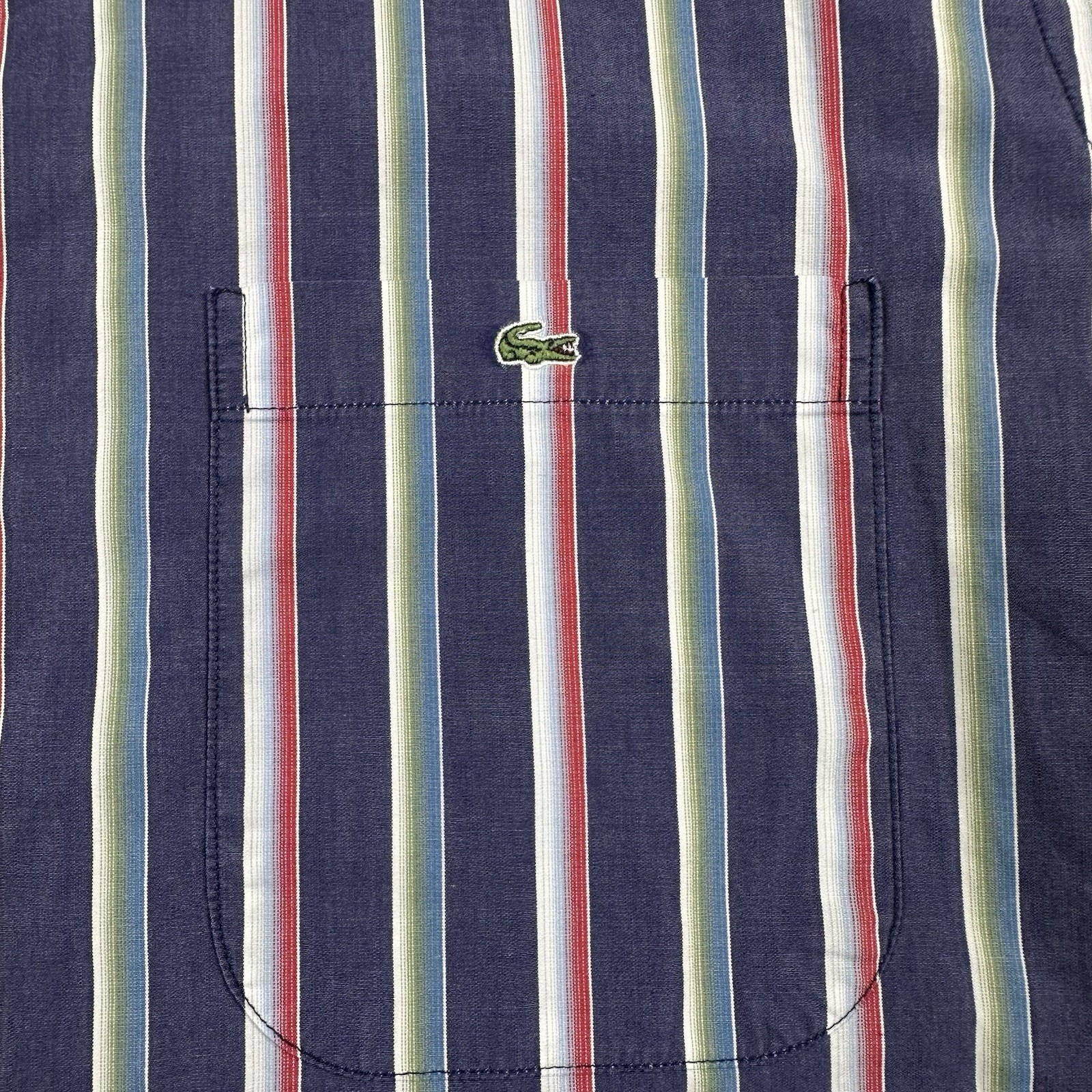 Lacoste Men's Dress Shirt Striped Collared Cotton Button Up Size 42 thumbnail 6