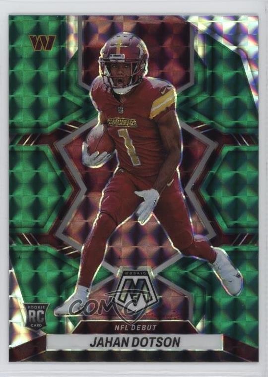 2022 Panini Mosaic NFL Debut Green Prizm Jahan Dotson #280 Rookie RC 0wp8