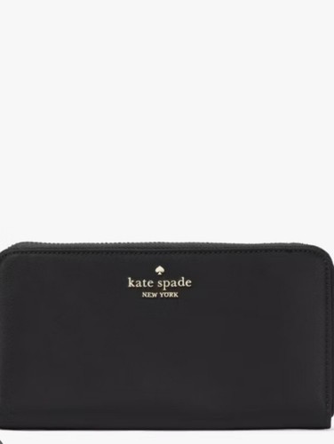 Kate Spade Black Nylon Zip Continental Wallet NWOT