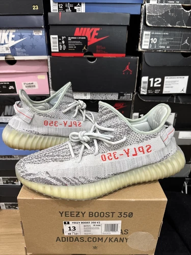 Adidas Yeezy Boost 350 V2 Tinta Blu Taglia 13 100% Autentiche Ye Kanye B37571 Og We