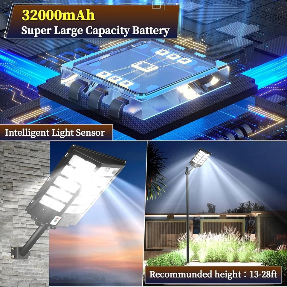 PFCTART Commercial Large Solar Street Light Outdoor IP67 Dusk-to-Dawn Road Lamp - Image 4 of 4