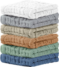 Cuddle Campus Baby Washcloths 6 Packs, Muslin Washcloths Baby,Cotton Burp Cloths