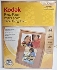 Kodak Photo Paper 8.5x11 Gloss 25 Sheets 6.5 mil 48lb Instant Dry Printer Inkjet