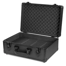 4 Row Graded Card Storage Box Case 64+ Sports Slabs Card Holder Case w/ Key Lock