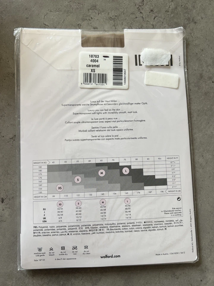 WOLFORD INDIVIDUAL 5 den, XS, caramelo Foto 2 de 2