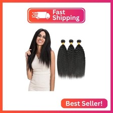 Kinky Straight Bundles Yaki Straight Human Hair Bundles 18 20 22 inch 12A 100 U