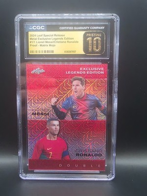 Lionel Messi & Cristiano Ronaldo 1/1.  Pristine 10 Matrix Mojo