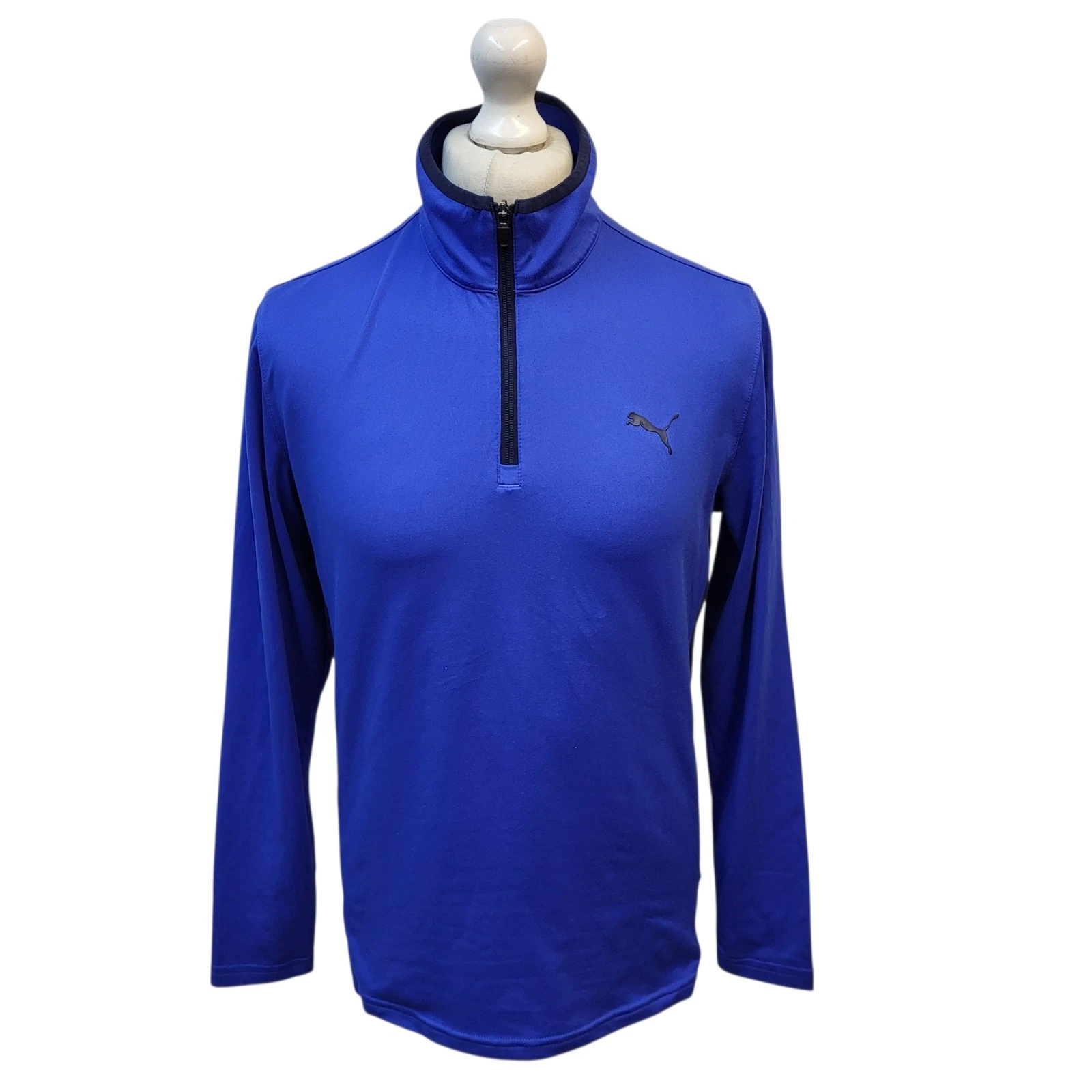 Puma Way 1 Blue 1/4 Zip Base Layer Top Long Sleeve Golf ports UK Men's S GG37
