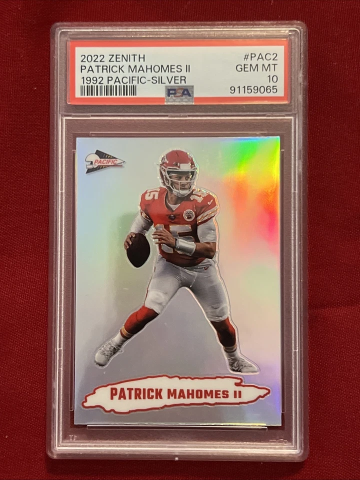 2022 Panini Zenith - 1992 Pacific Patrick Mahomes II #PAC-2 Silver PSA 10 - Image 2 of 4