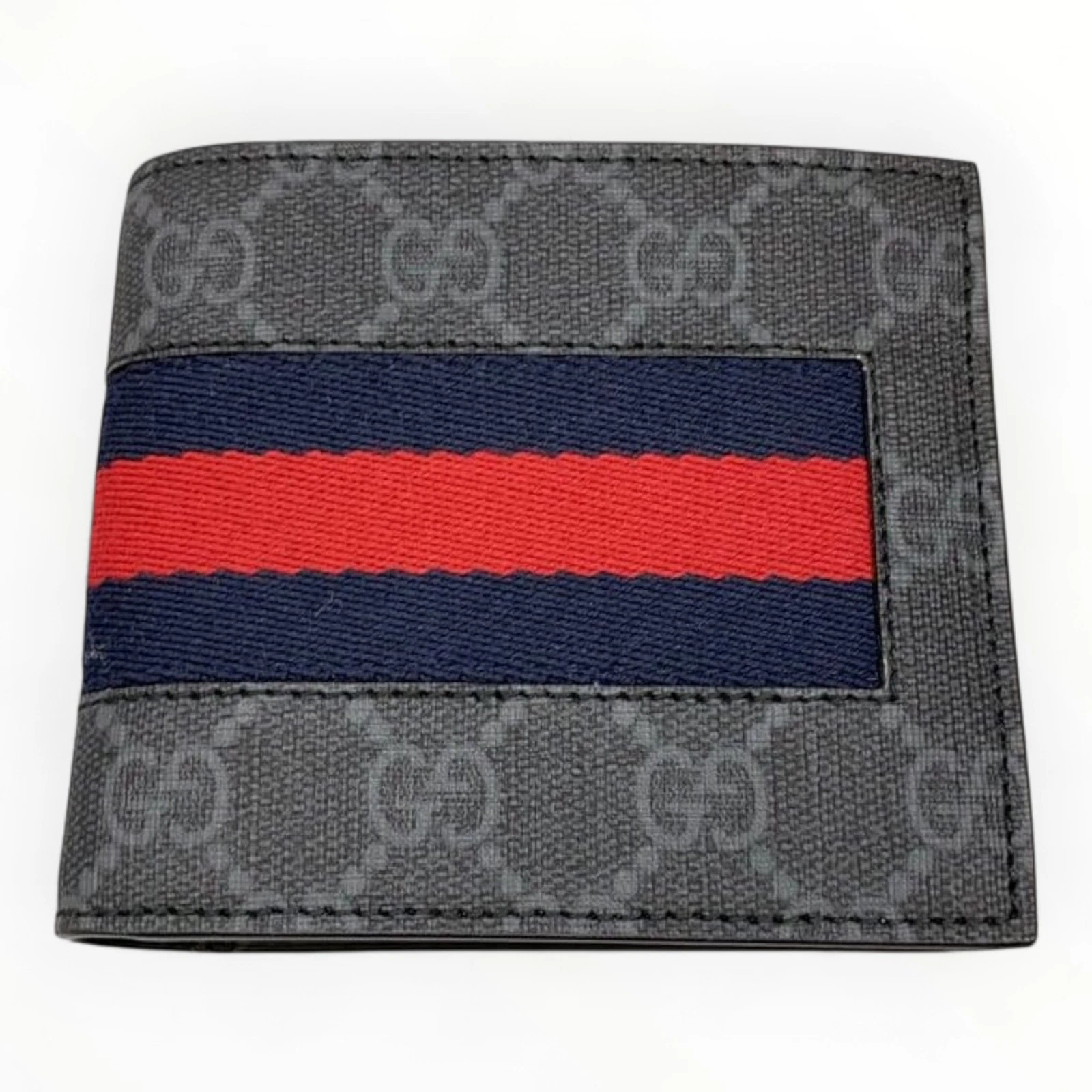 GUCCI Portefeuille Bi Pliable Web GG Supreme Homme 6076