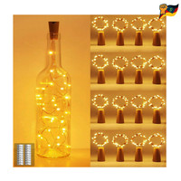 Flaschenlichterkette 2M 20LED Korken Glas Warmweiß 16 StüCk