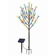 Solar-Powered Cherry Flower Tree with Stake Lights - 120cm
