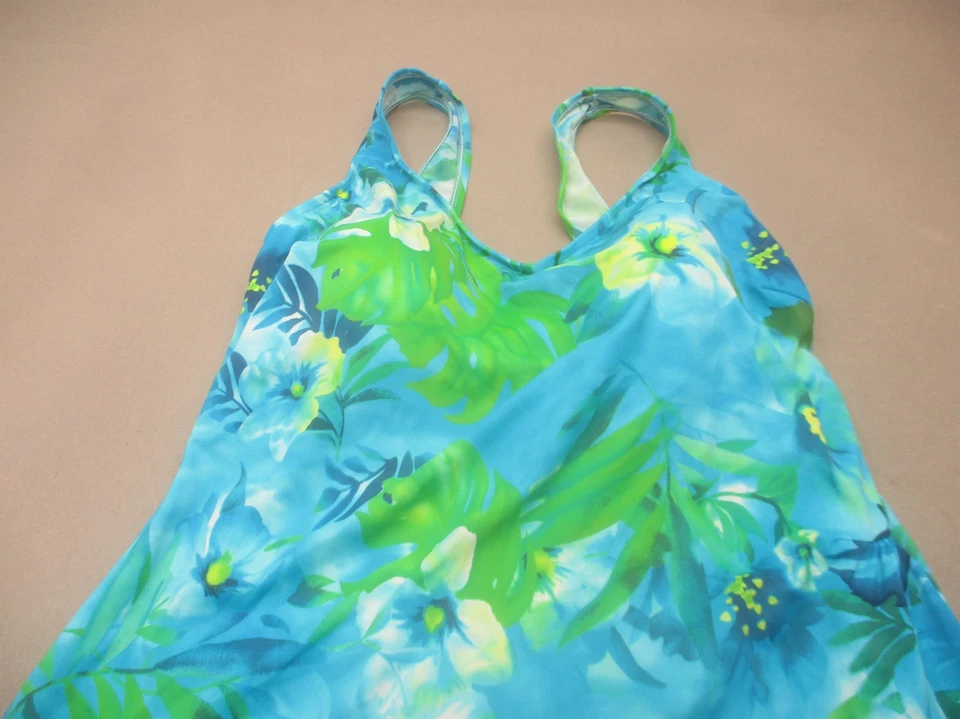 Traje de baño Maxine talla 22W para mujer multicolor forrado floral inalámbrico de una pieza 10Q Foto 2 de 4