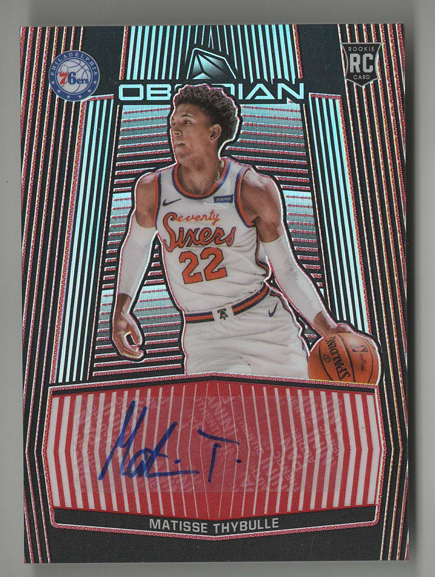 MATISSE THYBULLE RC 2019-20 PANINI OBSIDIAN RED PRIZM #/5 ROOKIE AUTO