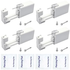 4 Pack Nose Piercing Kit, Disposable Safe Sterile Nostril Perforated Silver