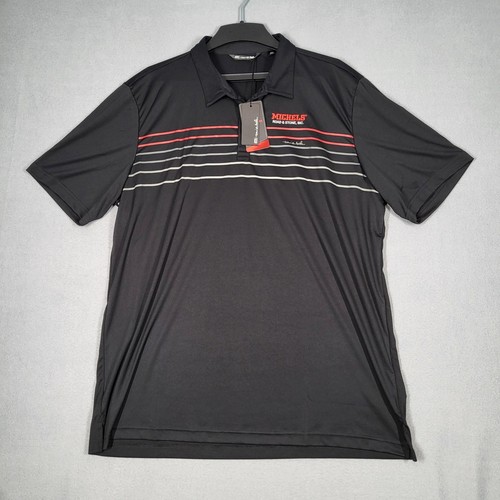 Travis Mathew Poloshirt XXXL Herren Schwarz Gestreift Kurzarm Golf - Bild 1 von 10
