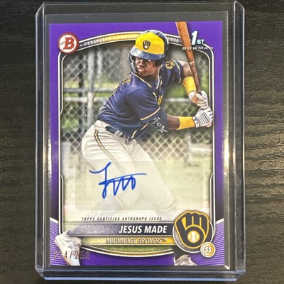 当選品❗堀川りょうさん直筆サイン入りCD❕BELOVED BLUE 2025 Bowman Baseball Jesus Made Paper 1st Purple /250 Auto