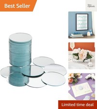 Craft Mirrors Bulk Mini Glass Tiles - 60-Pack 2-Inch Round Tiles - DIY Mosaic...