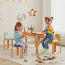Qaba Kids Table and Chairs Set, 5 Piece Toddler Table and Chair Set