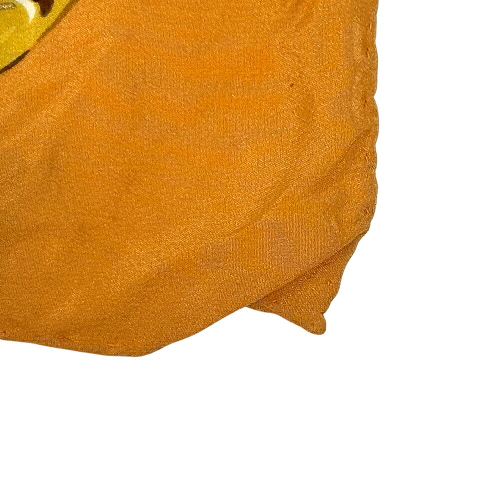 Chanel Orange Silk Scarf Camellia Floral Chain Motif Coco Mark Pattern image 5