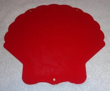 VINTAGE SUPER SHELL GASOLINE YELLOW 11 3/4" PORCELAIN METAL SERVICE STATION SIGN