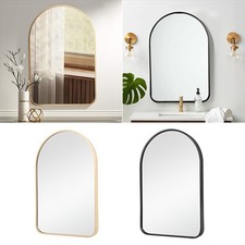 Large Gold Arched Home Bathroom Mirror Wall Mounted Metal Frame Makeup Mirrors