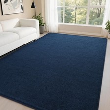 DweIke Modern Area Rugs for Living Room Bedroom, 4x6 Navy Blue Thickened