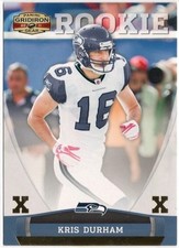 2011 Panini Gridiron Gear Gold Xs Kris Durham Rookie Parallel Card RC #184 /100. rookie card picture