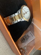 New 275 TORY BURCH Collins TBW1305 Two-tone Quartz Watch BONUS Links/Clasp