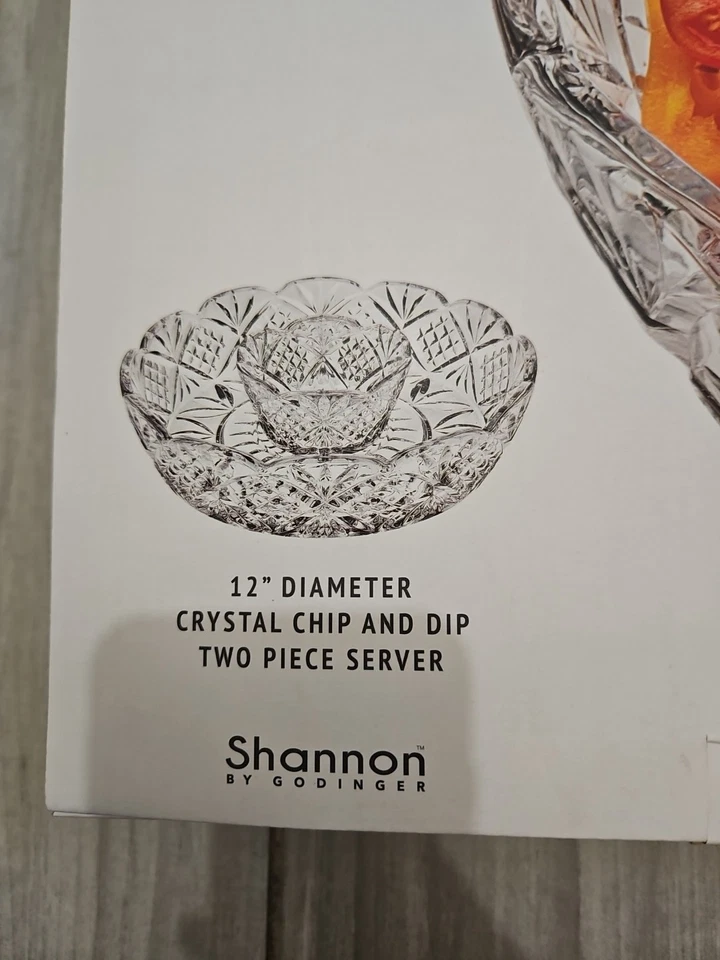 Dublin Crystal Collection Grande 2 Piezas Cristal Chip and Dip Servidor Por Godinger Foto 2 de 4
