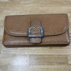 Brighton Brown Pebbled Leather Organizer Silver Buckle